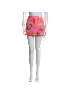 Rhode Novelty Print Skort XS 100% Cotton Mini Skirt Shorts Whimsical Maximalist